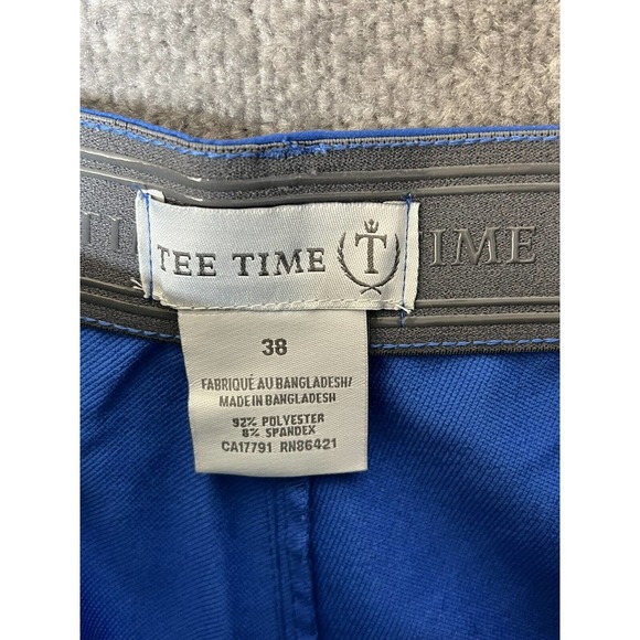 Tee Time Golf Shorts Mens Size 38 Stretch Blue Golfer Golfing Print Pockets - Picture 3 of 11
